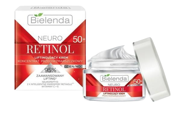 kremy przeciwzmarszczkowe 50   Bielenda Neuro Retinol 50+ Krem-Koncentrat Liftingujący Przeciwzmarszczkowy na Dzień i Noc 50ml 